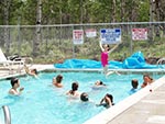 A jump into the pool offers an escape from the heat (no diving allowed).