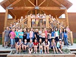 A photo opp in front of the Tabby Mountain Lodge.