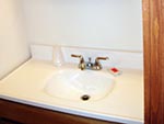 Every bedroom in the Tabby Mountain Lodge has its own private bathroom, a sink showing here.