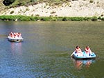 It may look restful, but paddle boating is exercise too.