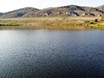 A scenic view of the lake from the dock.