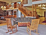 Inside front lobby area of the Red Creek Lodge.