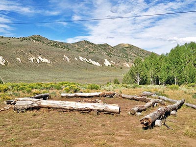 The Camping Fire Pit looking east toward the mountains.